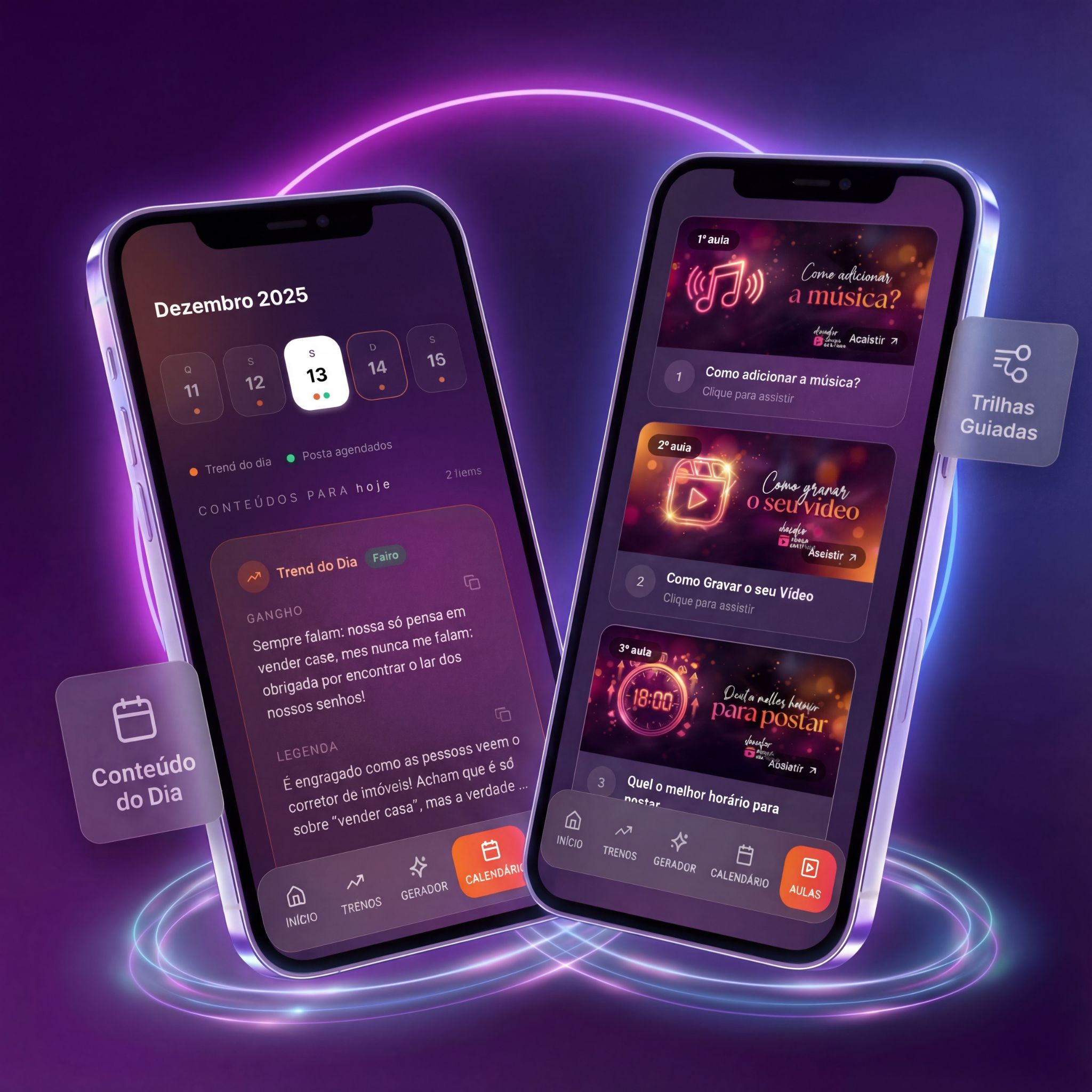 Calendário e Aulas Preview